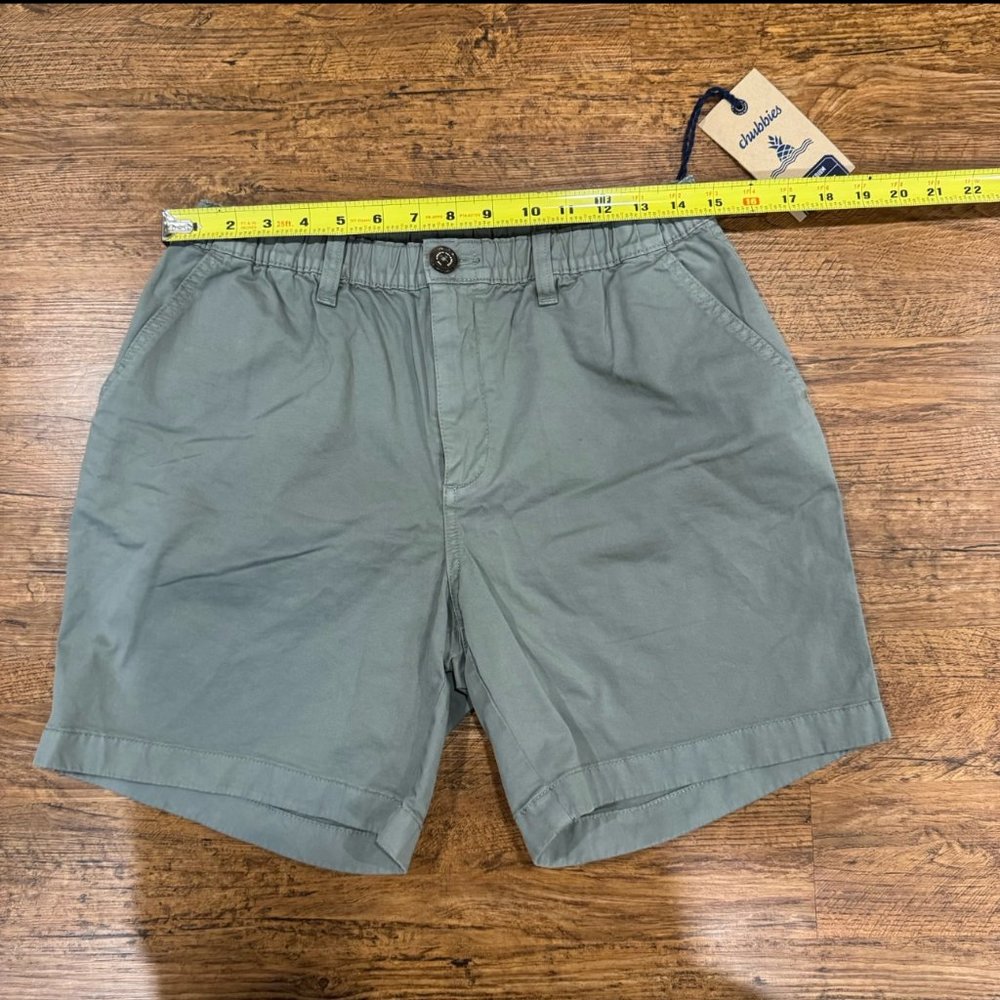 Chubbies Green Casual Preppy Golf Originals Stretch Twill Chino Short Men M 30x7 - Picture 8 of 9